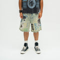 Collage Denim Jorts - Blue