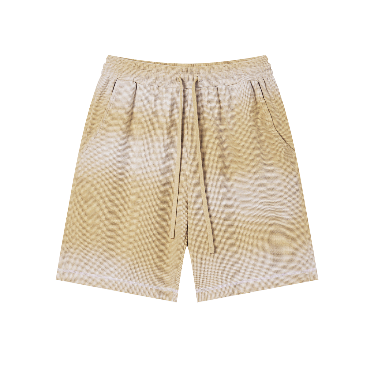 "Brooklyn Republic Essentials" Sunfade Waffle Raw Hem Shorts