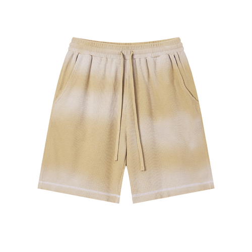 "Brooklyn Republic Essentials" Sunfade Waffle Raw Hem Shorts