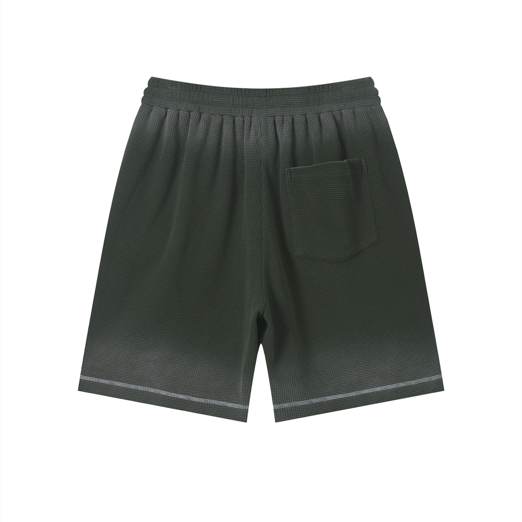 "Brooklyn Republic Essentials" Sunfade Waffle Raw Hem Shorts