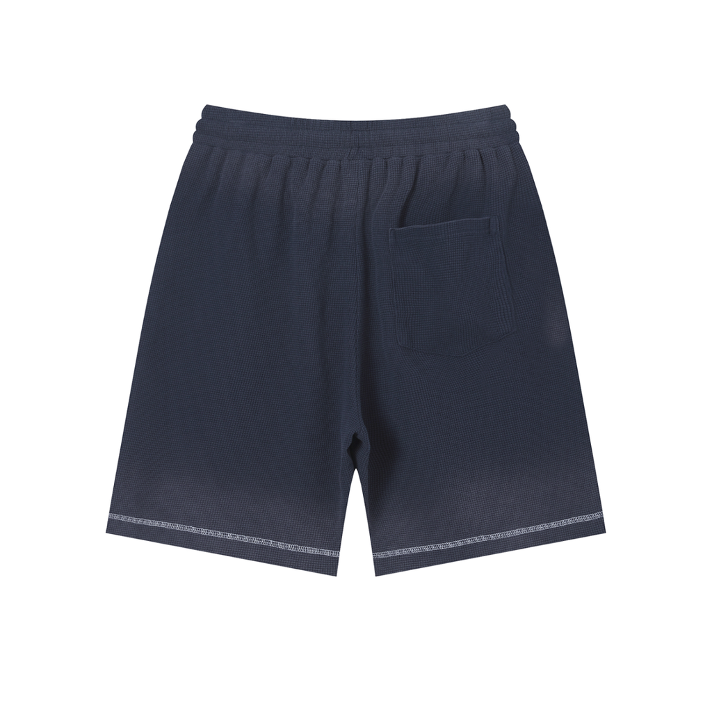 "Brooklyn Republic Essentials" Sunfade Waffle Raw Hem Shorts