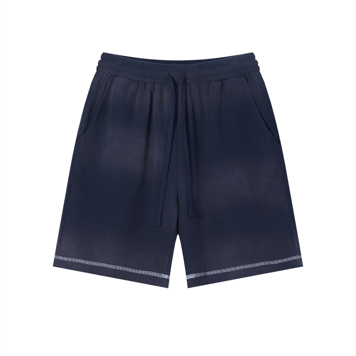 "Brooklyn Republic Essentials" Sunfade Waffle Raw Hem Shorts