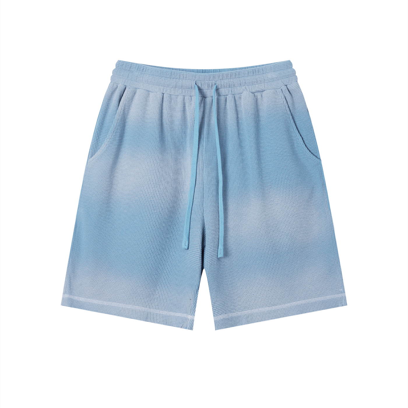 "Brooklyn Republic Essentials" Sunfade Waffle Raw Hem Shorts