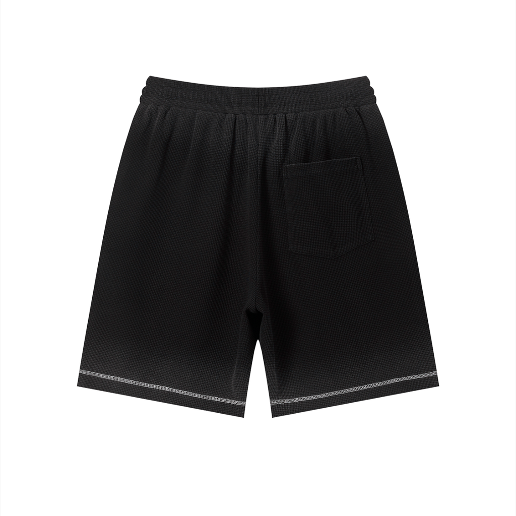 "Brooklyn Republic Essentials" Sunfade Waffle Raw Hem Shorts